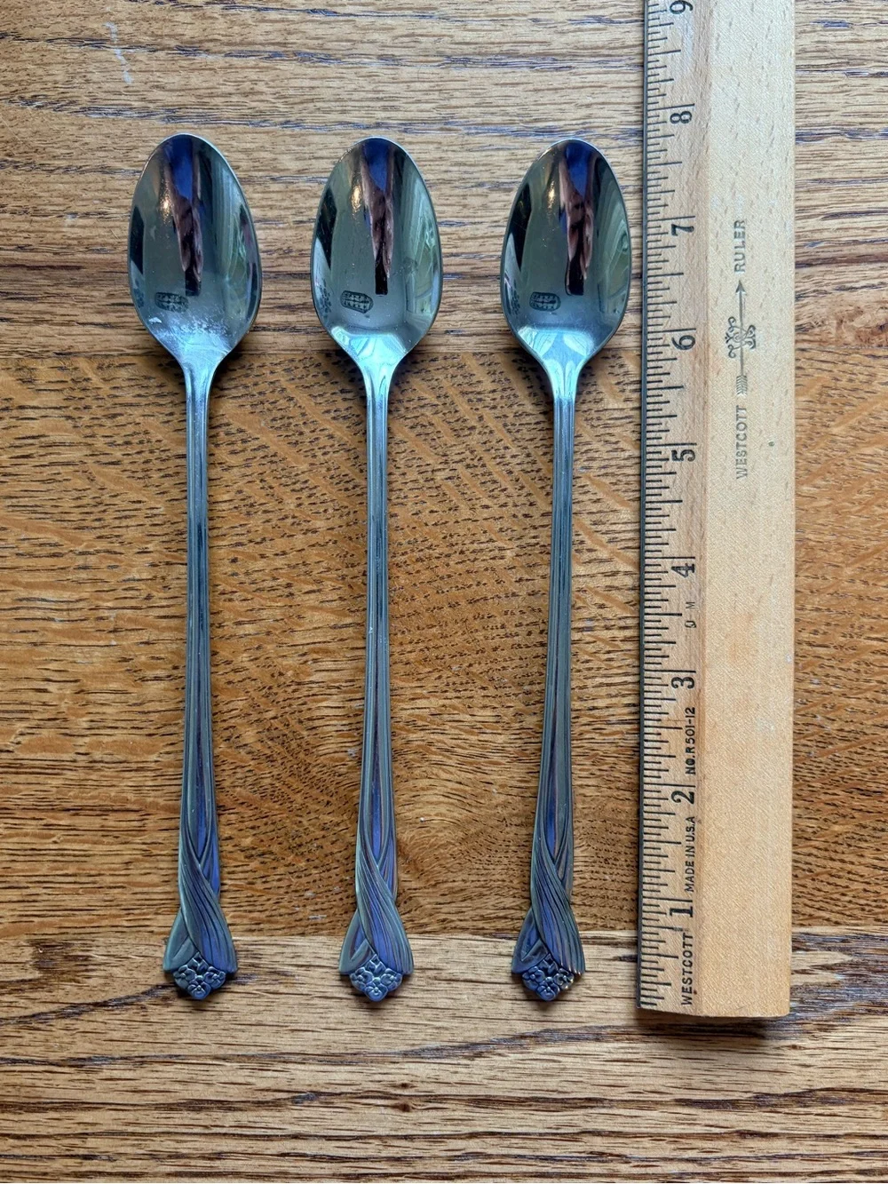 Oneida Katrina Stainless Steel iced tea spoons - Set of 3- preloved